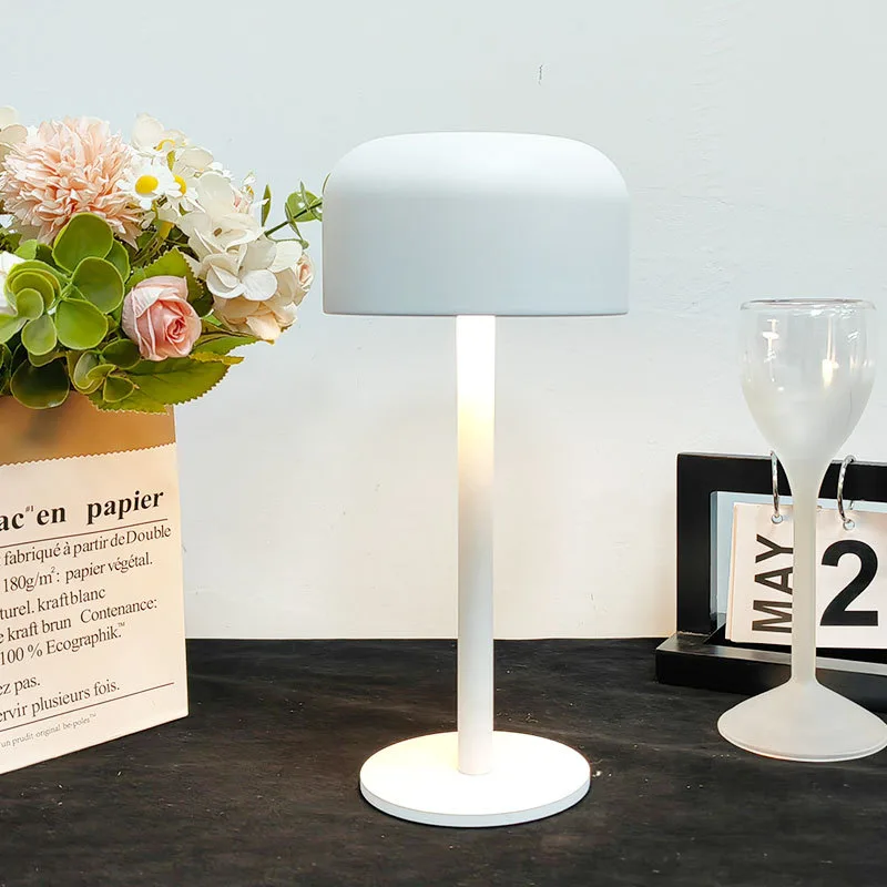 White- Mushroom -Rechargeable -Table-Lamp